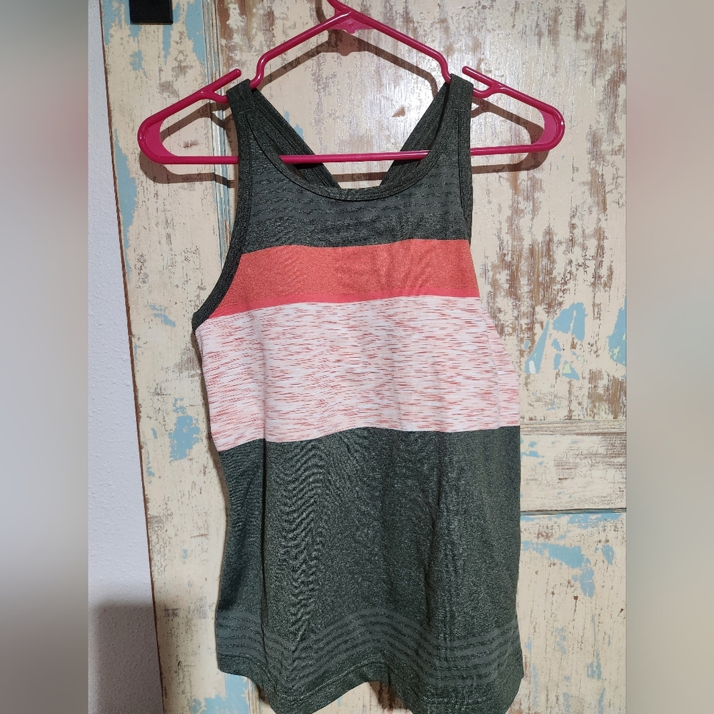 Prana Women's Green and Coral Tank Top